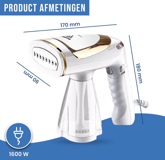 TibaGoods TIBA Kledingstomer - 1600 W - 250ml - Wit - 25x23x12 cm