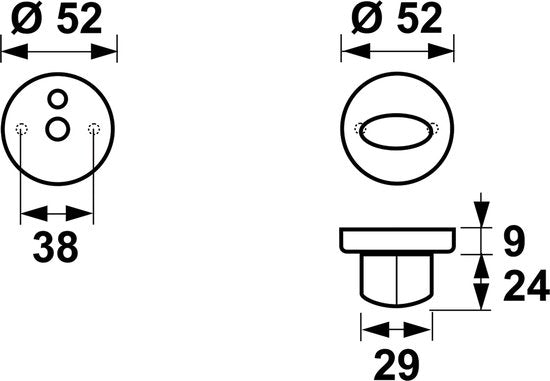 AXA 6220 Binnendeurrozetten Klik rond toilet F1 - 6220-40-11/E