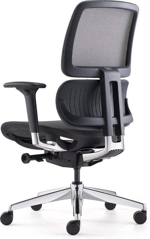 BENS 839DCR-Synchro-3 - Luxe Ergonomische Bureaustoel - Zwevende Zitting - Gepolijst Aluminium Voetenkruis - GREENGUARD GOLD - Voldoet aan NEN-EN1335 & ARBO normen