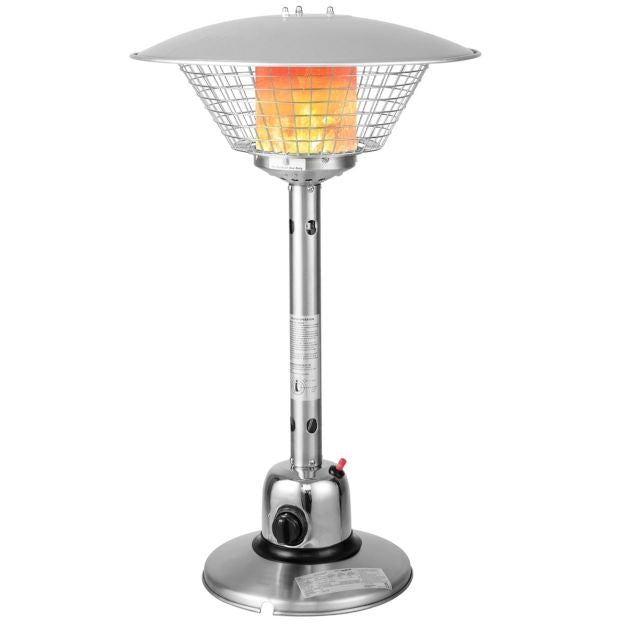 Terrasverwarming Gas-Warmtestraler Draagbare Tafelverwarming met Max 4000 W Verwarmingsvermogen Evenals Omval- en Oververhittingsbeveiliging