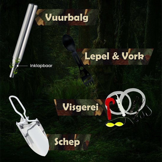 WILDGEAR® Survival Kit XL - 35-delig - Outdoor - 13x15.50x21 cm