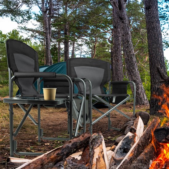 TRVLMORE Campingstoelen - Duo Pack - Opvouwbaar - Lichtgewicht - 120 kg draagvermogen - Zwart