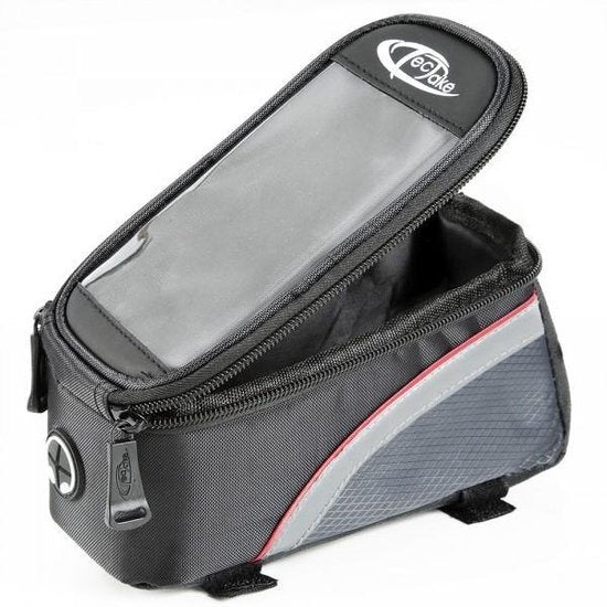 TecTake - Frametas fietstas voor o.a. smartphone e.d. zwart rood M 401608