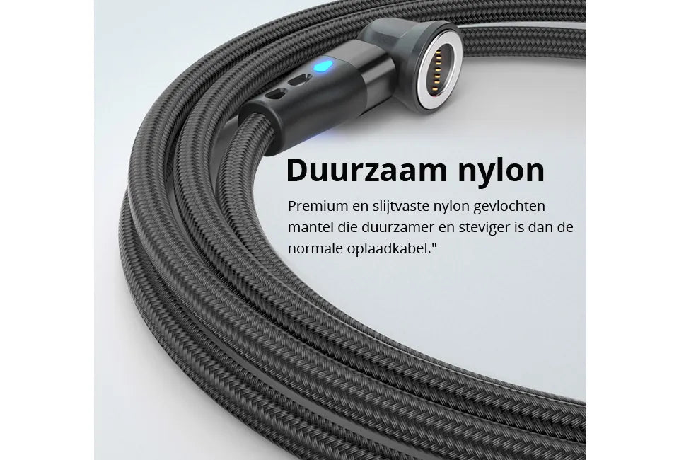 Vlectro Magnetische Oplaadkabel – 540° Roterende Connector – 100 cm – USB-C / iPhone / Micro-USB – LED Indicator – Duurzaam & Universeel