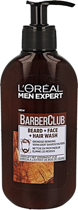L'Oréal Paris Men Expert BarberClub 3-in-1 Gezichtsreiniger - 200 ml - Baard, Gezicht en Haar Reiniger