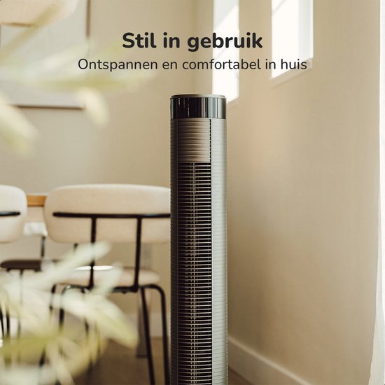 Bloomfold Toren Ventilator - 38 inches - Grijs - Afstandsbediening - Slaapstand - 12 uur Timer - Full Led Display
