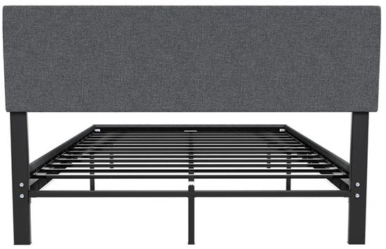 Zwevend bed Lissabon - 140x200cm - Kunstleer - Incl. LED - Donkergrijs