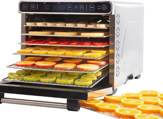 Vita5 PRO 7 Voedseldroger – Droogoven - RVS – 24-Uurs Timer – Led-bedieningspaneel – Dehydrator – 7 Laags