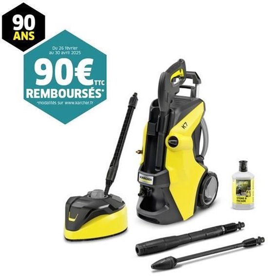 Kärcher K7 Hogedrukreiniger – Incl. Reinigingsmiddel – 600 l/u – 3000 W – 180 bar – Geel