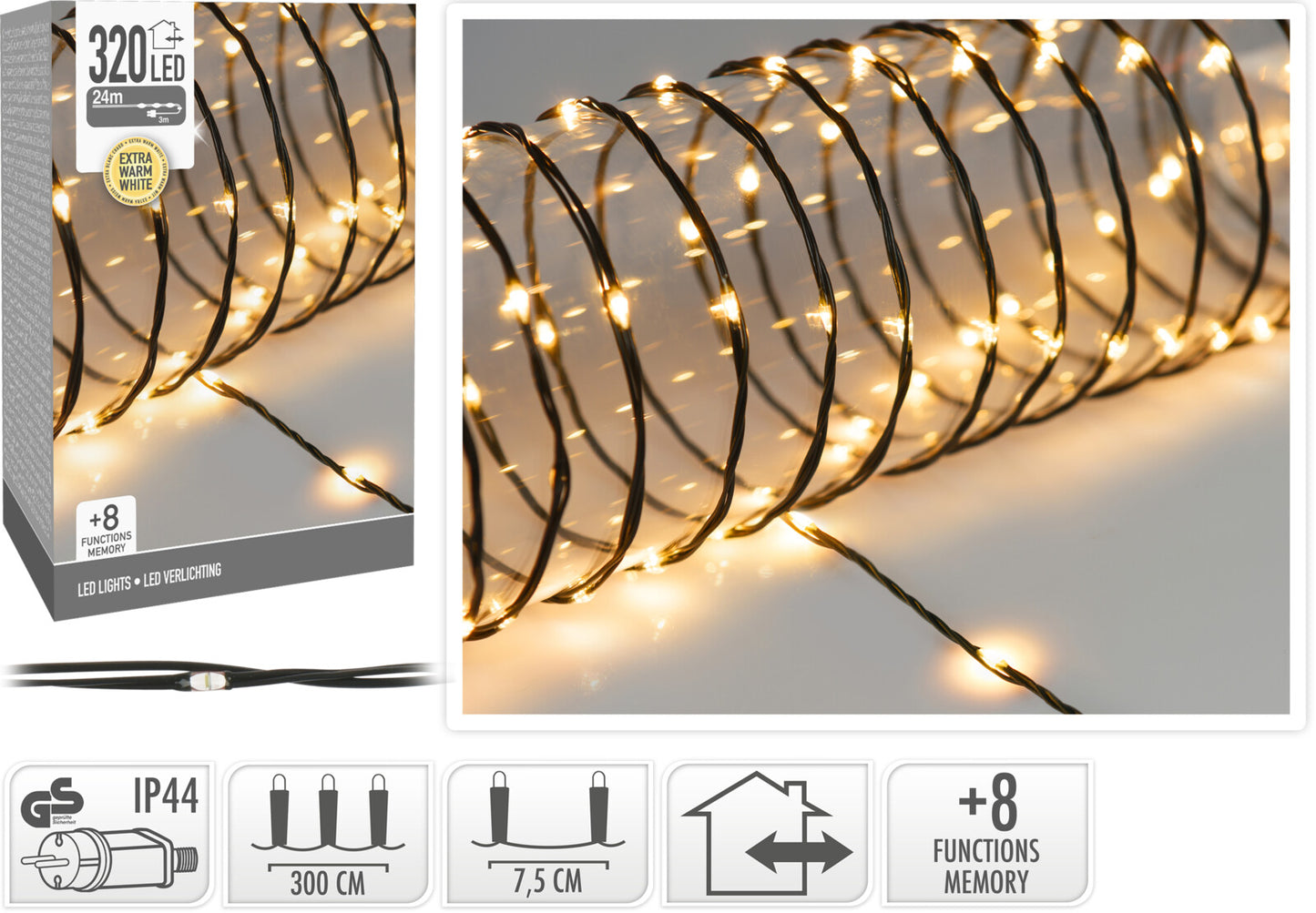 JK Home Décor - LED Verlichting 320LED Extra WW