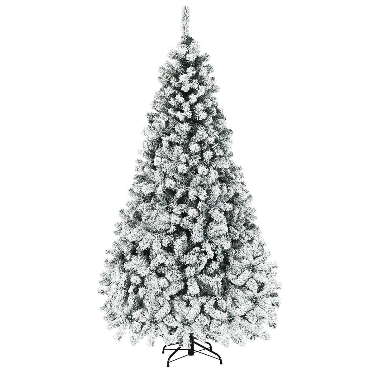 Coast 225 cm kunstmatige kerstboom met sneeuw en warme witte led -lichten kerstboom PVC naalden