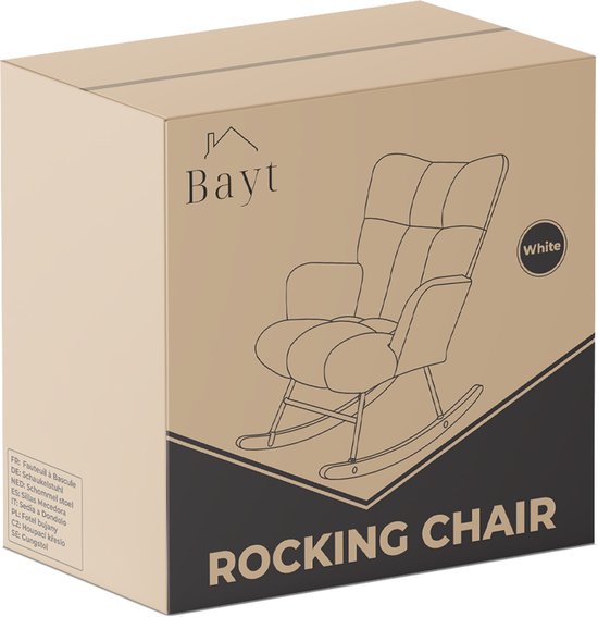 Bayt Schommelstoel - Fauteuil - Schommelstoel Babykamer - Relaxstoel - Wit