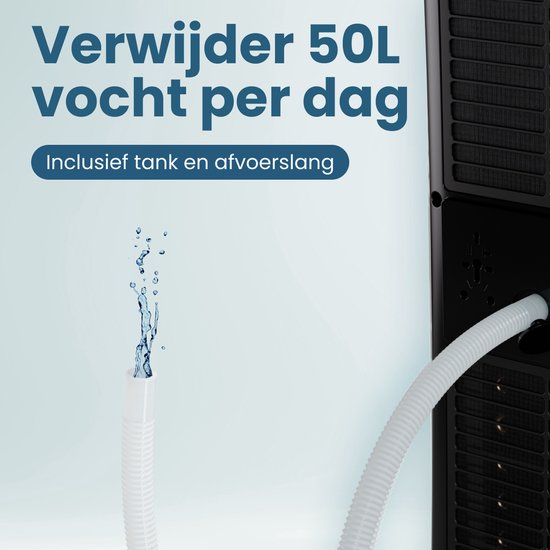 Auronic Mobiele Airco - 10.000 BTU - 4-in-1 - Airconditioning met 2 Raamafdichtingskits - Ventilator - Ontvochtiger - Tot 25m² - Zwart