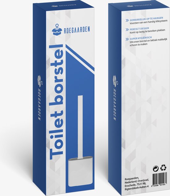 Roegaarden WC Borstel met Houder – Toiletborstel – Siliconen – Vrijstaand En Hangend – Wit