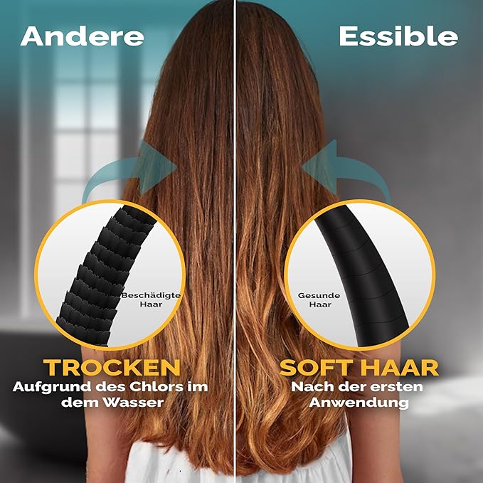 Essible 15-traps douchefilter - met vitamine C en E - roestvrijstalen waterfilter voor douchekop - tegen kalk, chloor en fluoride**