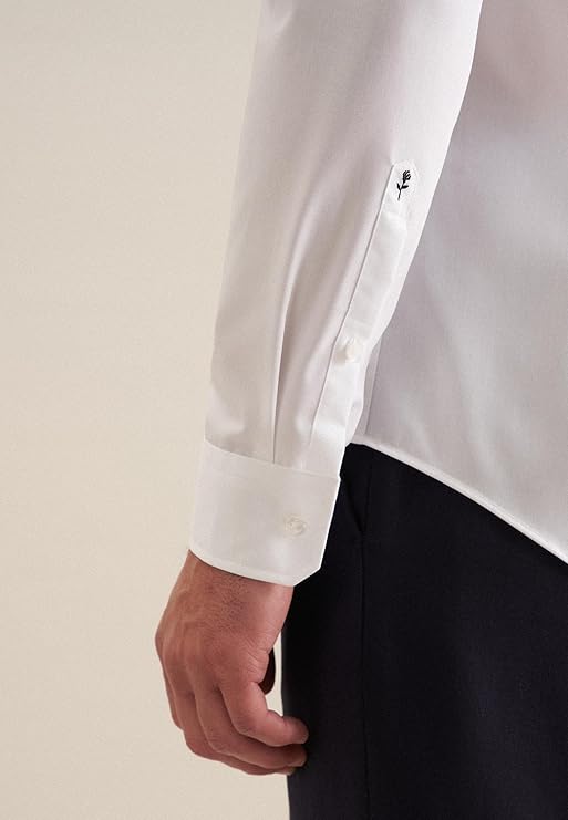 Seidensticker Herren Business-Hemd - Shaped Fit - Bügelfrei - Kent-Kragen - Langarm - 100% Baumwolle - Maat M