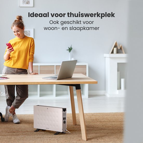 Auronic Convectorkachel - 2000W - Ingebouwde Ventilator - Elektrische Kachel - Met Thermostaat - Heater - Wit