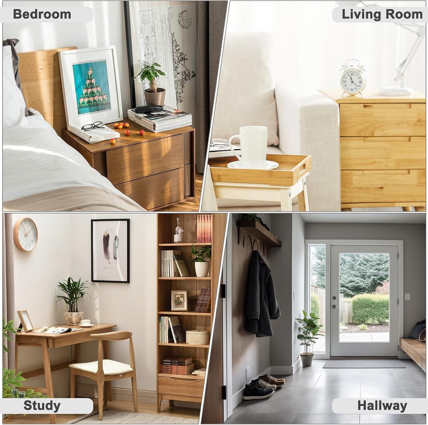 Woltu 2x Nachtkastje met USB en Stopcontact – Wit – 25 x 30 x 60 cm – Compact en Modern Design