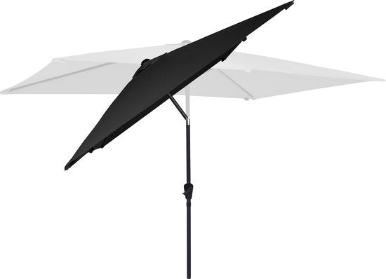 VONROC Premium Parasol Rapallo 200x300cm – Duurzame parasol - Kantelbaar – UV werend doek - Antraciet/Zwart – Incl. beschermhoes