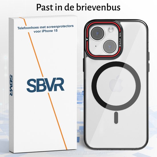Hoesje geschikt voor iPhone 15 Plus Hoesje – Met 2 Screenprotectors – MagSafe Case – Met standaard