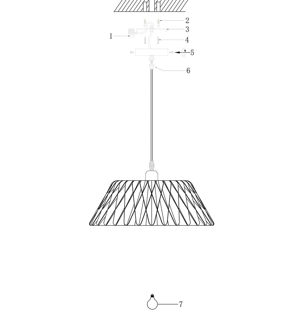 Anne Lighting - hanglamp - Maze - naturel - hout - Ø 46cm - E27 - 3490BE
