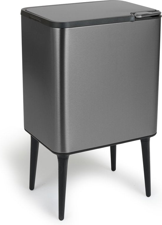 Umuzi Cleaning Push bin Prullenbak - 36 liter - Metaalgrijs - 48 x 38 x 54,5 cm