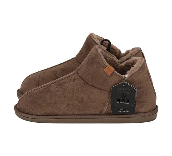 Apollo Home Boots Herenpantoffels – Suède – Maat 43/44 – Taupe