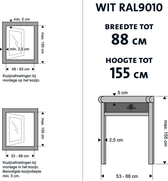Bruynzeel Rolhor raam s700 88x155 wit