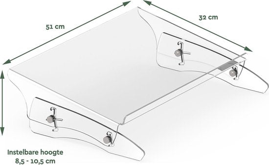 BRASQ Transparant Acryl Documenthouder tot A3 formaat - 7 posities - In hoogte verstelbaar - Kantelbaar