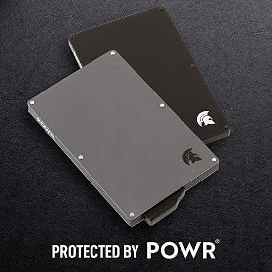 Powr RFID Portemonnee - Slimme Portemonnee - Dunne Portemonnee - Kaarthouder Pasjes - Pasjeshouder met geldclip - Anti-diefstal - Titanium - NFC Blocker