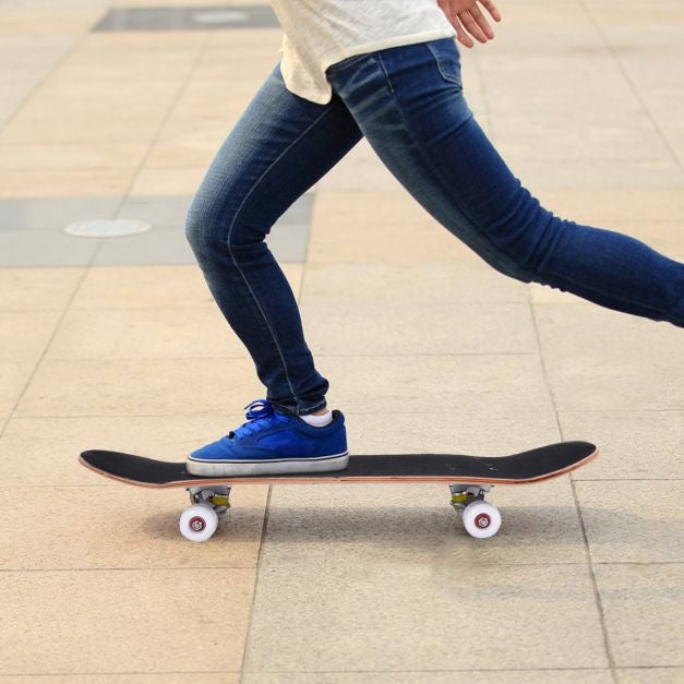 Coast Skateboard voor Beginners - 80 x 20 cm - Complete Cruiser met ABEC-7 Kogellagers - 7-Laags Longboard Esdoornhout - Marineblauw