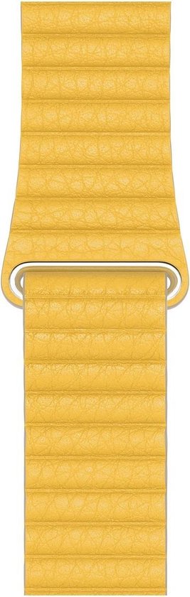 Apple Lederen Lus L voor de Apple Watch Series 1 / 2 / 3 / 4 / 5 / 6 / 7 / 8 / 9 / SE / Ultra (2) - 42 / 44 / 45 / 49 mm - Meyer Lemon