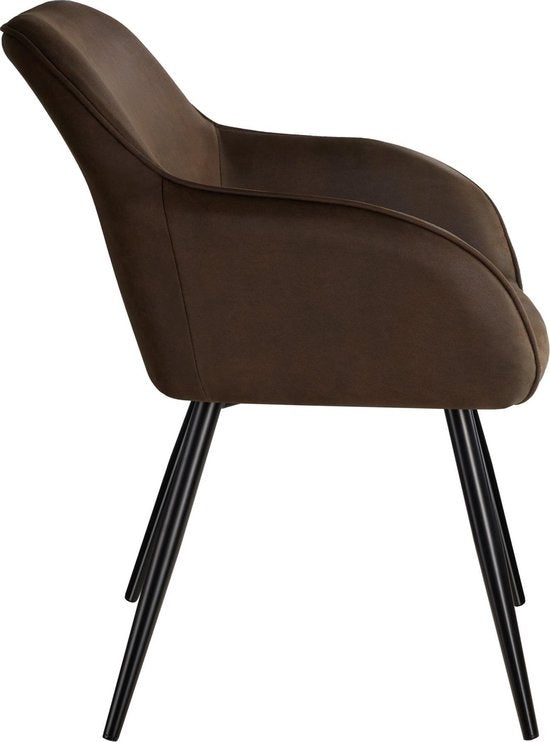 tectake® - Stoel Marilyn stof donkerbruin / zwart SKU: 403668