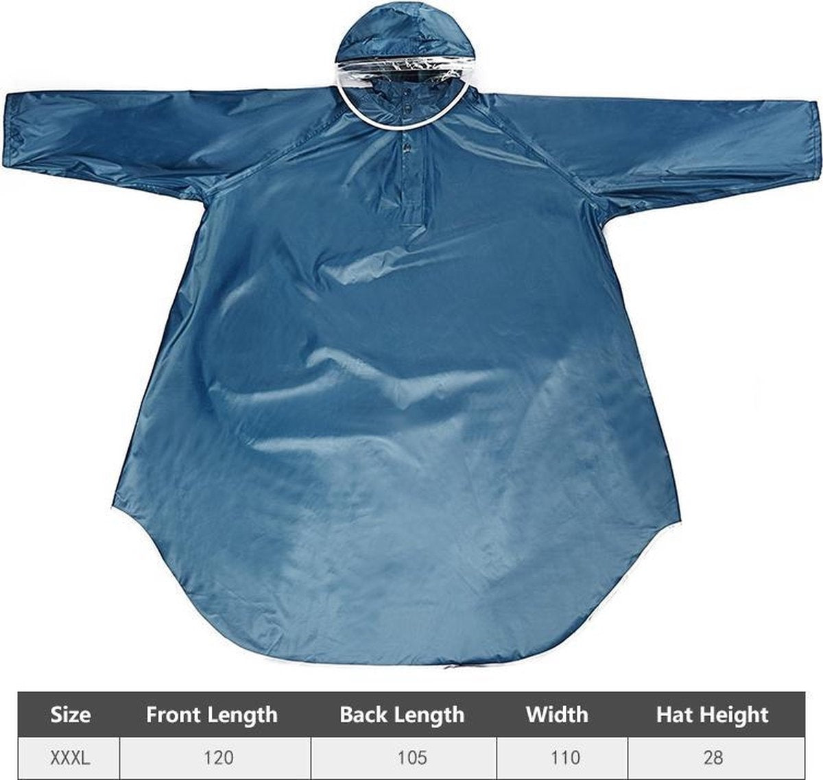 Fuegobird - Poncho Regenponcho - Fiets Wandel Motor - Outdoor Poncho - Kwaliteit Poncho - One size - Unisex Cyan