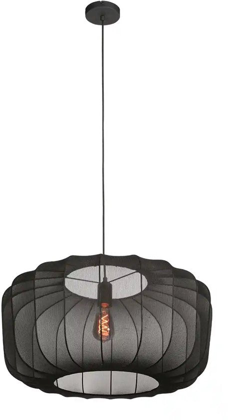 Anne Lighting - hanglamp - Sable - zwart - linnen metaal - Ø 60cm - E27 - 4193ZW