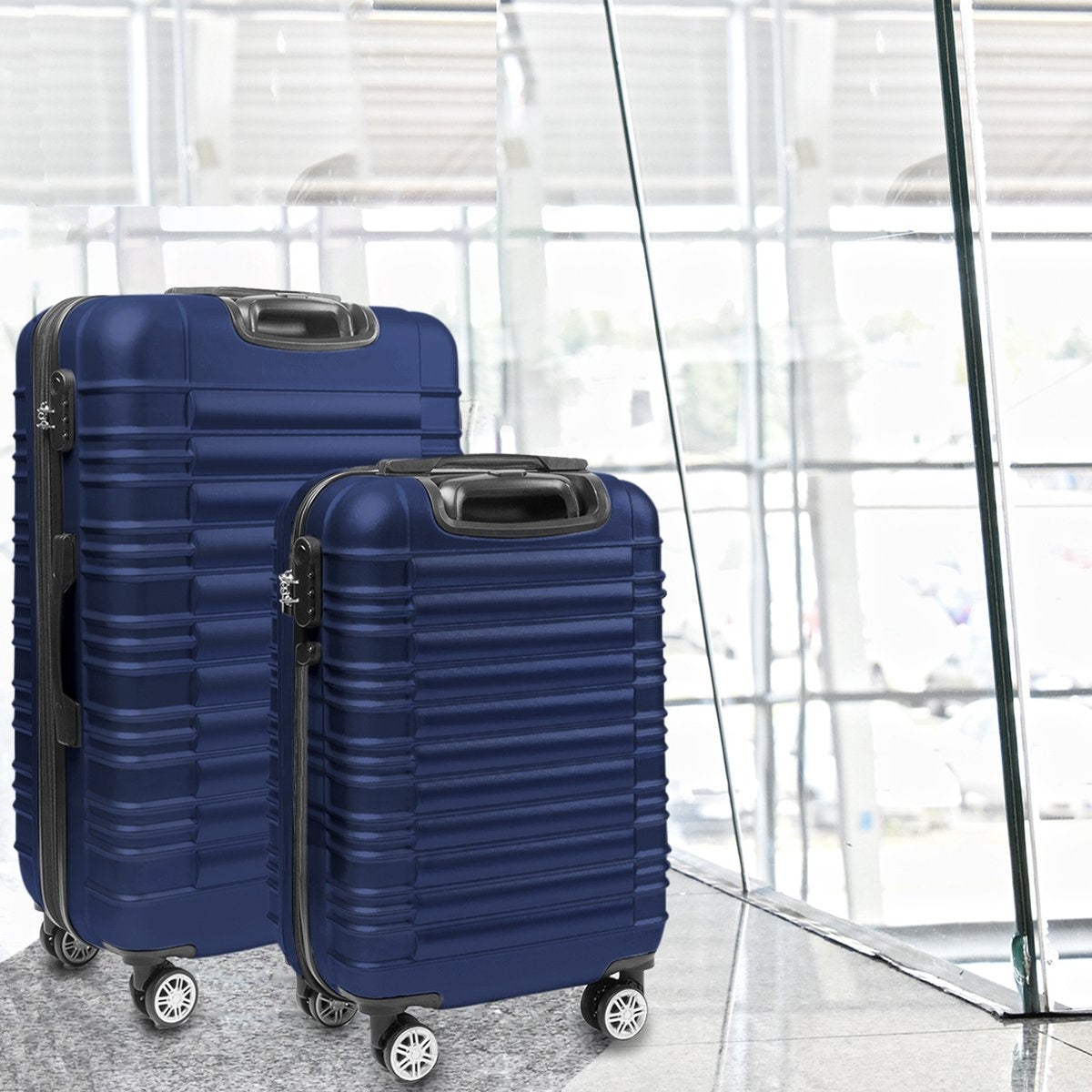 TRVLMORE Kofferset - 2 Delig - 38L Handbagage + 110L Ruimbagage - Donkerblauw