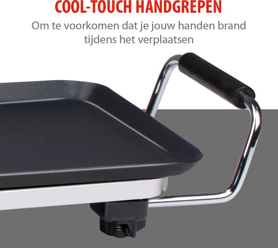 alpina Teppanyaki Bakplaat XXL - Bakplaat - 100x20cm - 2000W - Regelbare Thermostaat - Anti-Aanbaklaag - Zwart
