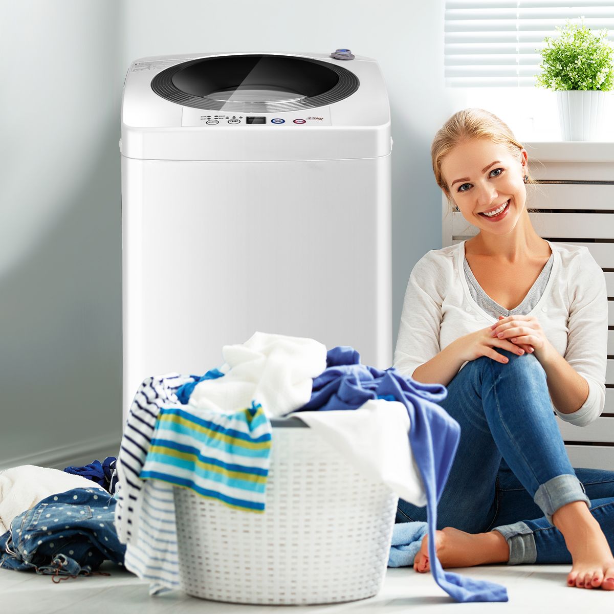 Coast Volautomatische Wasmachine - 2-in-1 wassen en centrifugeren - compact - wit