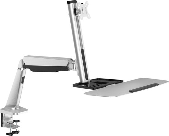 VDD Gaming - Monitorbeugel met toetsenbord - 13 tot 32 inch - Zilver