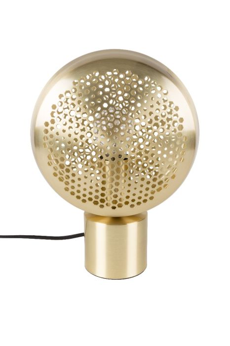 Zuiver Gringo Tafellamp - Goud - Rondvormig - 1.50 m Snoerlengte - 230 V - 22.50 x 12 x 30.50cm - 4 W per lichtpunt