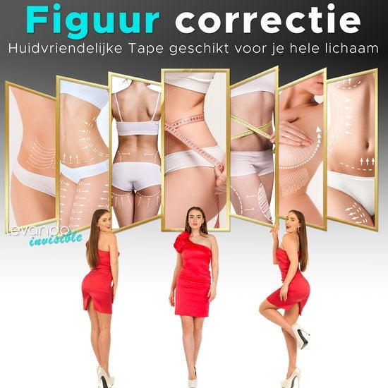transparante borst tape 5 meter– invisible breast tape inc nipple covers- strapless plak BH tape – fashion tape borsten