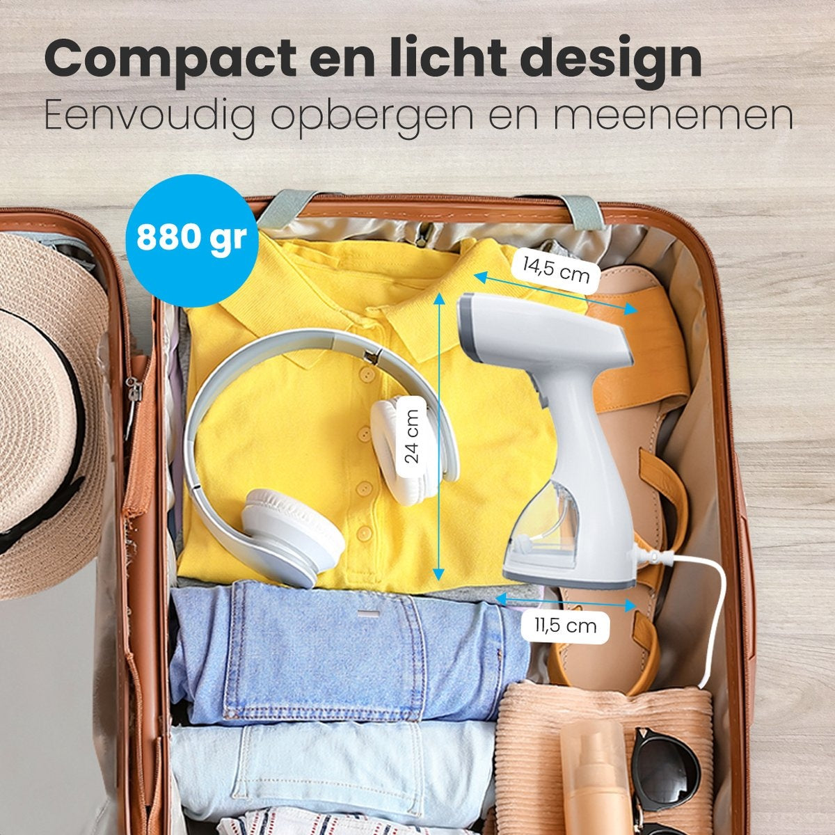 Auronic Kledingstomer - Stoomapparaat - Handstomer voor Kleding en Meubilair - 300ml - Wit