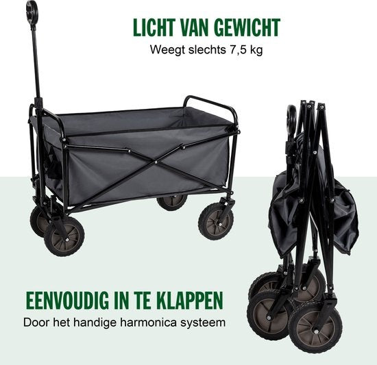 Camp Active Opvouwbare Bolderkar - Zwart - 70KG - 82x52x63cm
