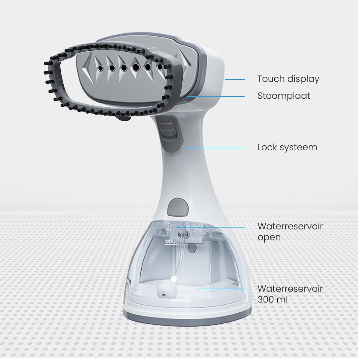 Auronic Kledingstomer - Stoomapparaat - Handstomer voor Kleding en Meubilair - 300ml - Wit