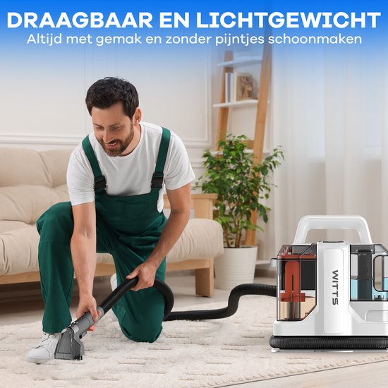 WITTS Bank Reiniger - Tapijtreiniger - 400W - Tapijtreiniger Machine - Vlekkenreiniger - Reinigingsmachine - Tapijtreiniger Stofzuiger