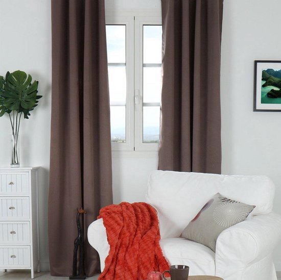 Verduisterende gordijnen - 135 x 240 cm - 2 stuks - taupe