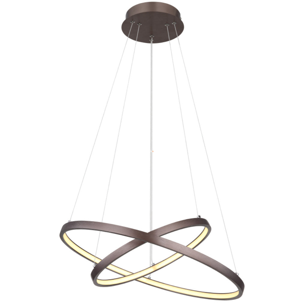 Globo Ralph Hanglamp 42W LED – Bruin/Wit – 2 Lichtpunten – 120 cm