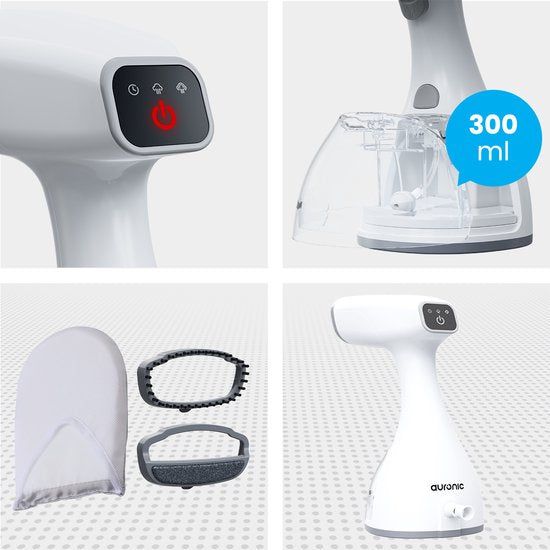 Auronic Kledingstomer - Stoomapparaat - Handstomer voor Kleding en Meubilair - 300ml - Steamer - Wit