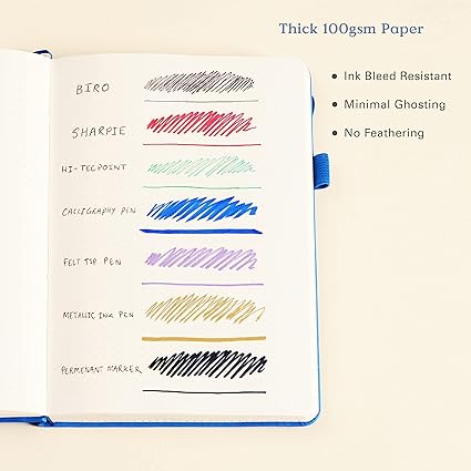 Ottergami Set van 2 Bullet Journal met stippen, A5 Notitieboek + Scrapbooking Sticker