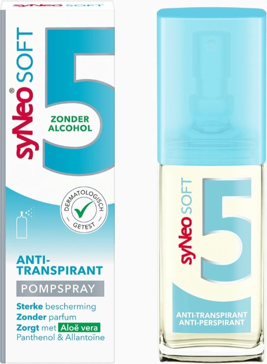 syNeo SOFT - Deodorant Anti-transpirant Pompspray - 30ml - Aloë Vera - 0% Alcohol - Halal - Overmatig zweten